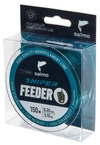 Леска монофильная Salmo Sniper FEEDER Moss Green 150м, 0,20мм, 3,1кг