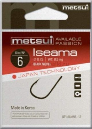 Крючки METSUI ISEAMA цвет bln, размер № 6, в уп. 12 шт