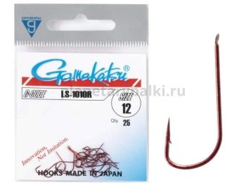 Крючки Gamakatsu LS-1010R HOOKS RED разм. 12 25шт.