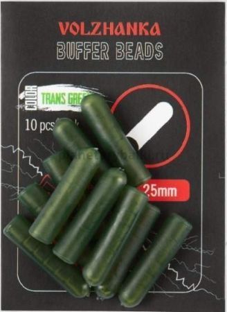 Удлиненный отбойник Volzhanka Buffer Beads цвет Trasn Green, 25мм,  10шт.