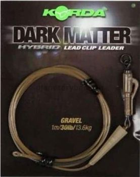 Монтаж готовый KORDA Dark Matter Leader Hybrid Lead Clip Gravel Khaki 40lb, 1м