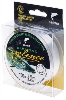 Леска монофильная Salmo Diamond EXELENCE FLUORO COATED Clear 150м, 0,34мм, 9,3кг
