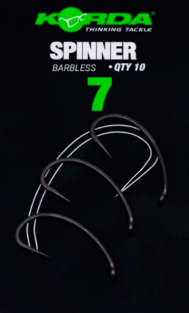 Крючок KORDA Spinner B PTFE без бородки №7, 10шт.
