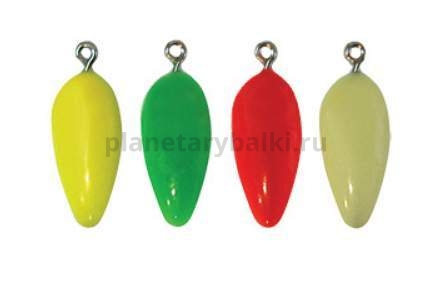 Мормышка ECOPRO фосфорная Капля 2Ф с ушком №45-LB, 100шт.