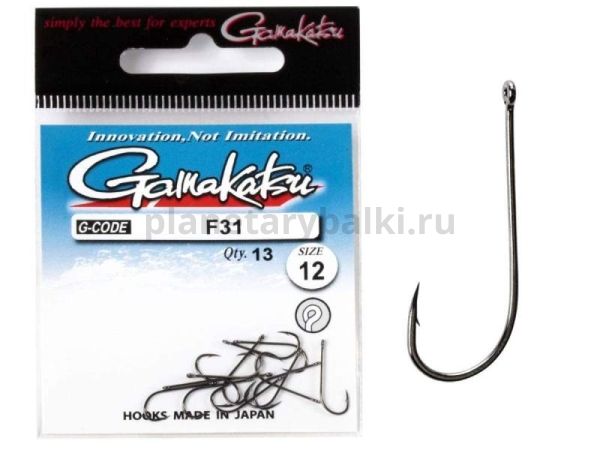 Крючки Gamakatsu F31 NEW LABEL HOOKS BLACK разм. 12 13шт.