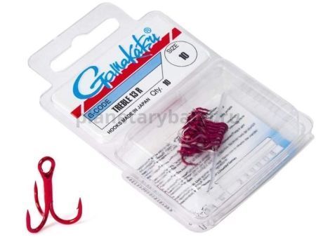 Крючки-тройники Gamakatsu 13R TREBLE HOOKS RED №10, 10шт.