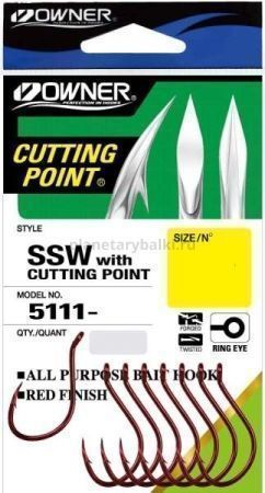 Крючки OWNER 5111 Cut SSW red №8, 12шт.