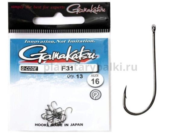 Крючки Gamakatsu F31 NEW LABEL HOOKS BLACK разм. 16 13шт.
