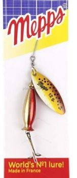 Блесна вращающаяся MEPPS Aglia Long Heavy №1+, 12гр., цвет OR/brown