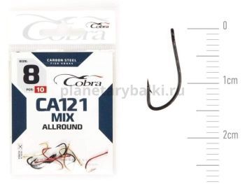 Крючки Cobra Allround MIX CA121 №8, 10шт.