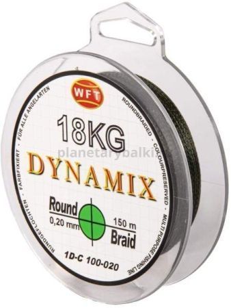 Шнур плетёный WFT KG ROUND DYNAMIX Green 150м, 0,20мм, 18кг