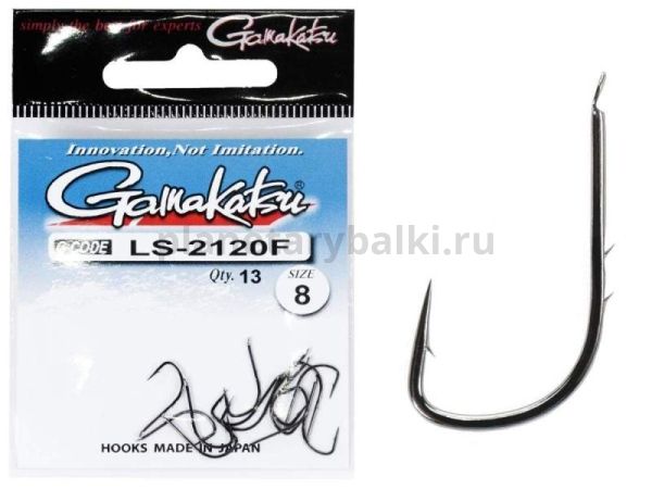 Крючки Gamakatsu LS-2120F NEW LABEL HOOKS BLACK разм. 08 13шт.