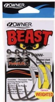 Крючки OWNER Weighted Beast With Twist Lock BC №8/0, 3шт.