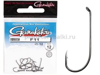 Крючки Gamakatsu F11 NEW LABEL HOOKS BLACK разм. 12 12шт.