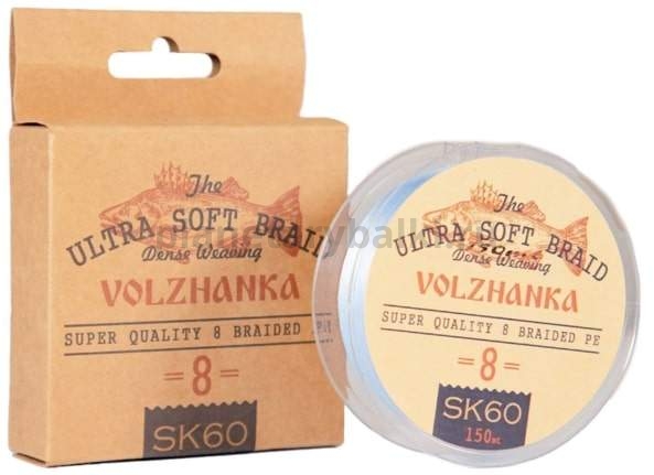 Леска плетеная VOLZHANKA SK-60 X8 150м, 0.12мм, 5кг, #0.6, 11Lb цв. синий