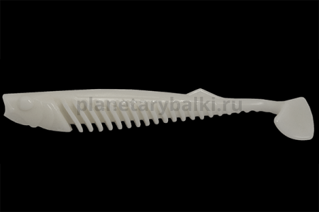 Виброхвост LureMax VISHNU 4,5'' 12см, White UV 04-009, 4шт.