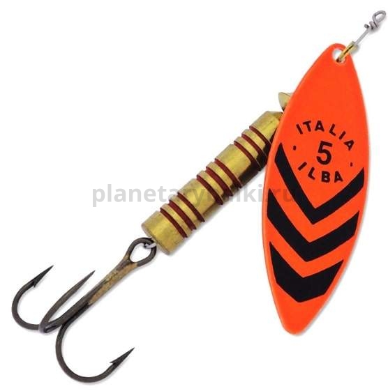Блесна вращающаяся ILBA LUNGO fluo d/st №3, 7гр., цвет fluororange