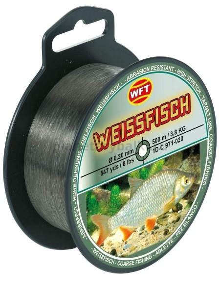 Леска монофильная WFT Zielfisch WEISSFISCH (МИРНАЯ РЫБА) 500м, 0,20мм, 3,8кг