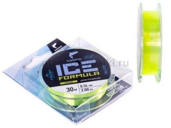Леска монофильная зимняя Salmo Elite ICE FORMULA Fluo Yellow 30м, 0,14мм, 2кг