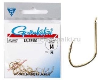Крючки Gamakatsu LS-2210G HOOKS GOLD разм. 14 25шт.