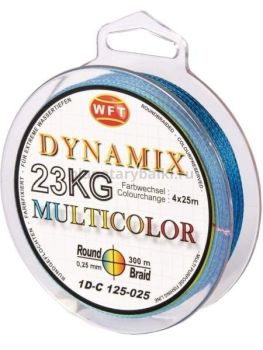 Шнур плетёный WFT KG ROUND DYNAMIX Multicolor 300м, 0,25мм, 23кг