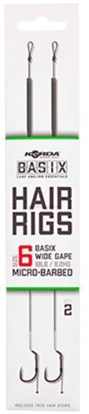 Поводок готовый KORDA Basix Hair Rigs Wide Gape №8 безбородый 18lb