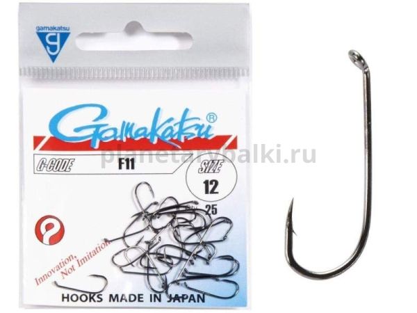 Крючки Gamakatsu F11 HOOKS BLACK разм. 12 25шт.