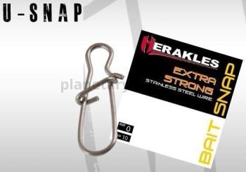 Затежки COLMIC U-SNAP №0, 9кг, 10шт.Застежки U-SNAP № 0/20lbs/10шт