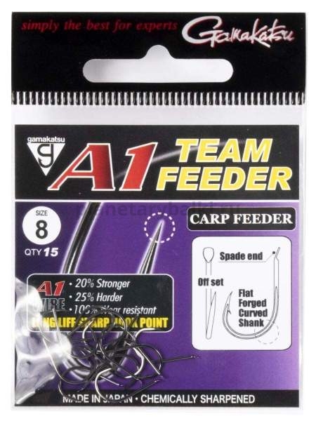 Крючки Gamakatsu A1 Team Feeder HOOKS CARP FEEDER разм. 08 15шт.