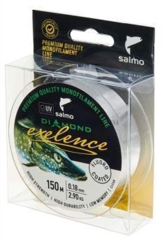 Леска монофильная Salmo Diamond EXELENCE FLUORO COATED Clear 150м, 0,18мм, 2,9кг