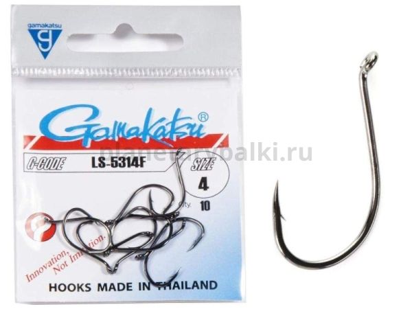 Крючки Gamakatsu LS-5314F HOOKS BLACK разм. 04 10шт.