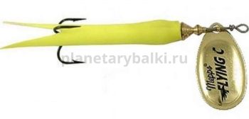 Блесна вращающаяся MEPPS Aglia Flying №1, 10гр., цвет OR/chartreuse