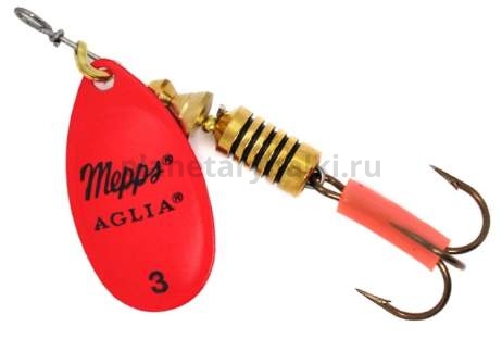 Блесна вращающаяся MEPPS Aglia Fluo №3, 6,5гр., red