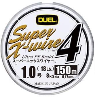Плетеный шнур Duel PE Super X-Wire 4 150м, 0,128мм, 5,4кг, #0,6 5Color-Yellow Marking