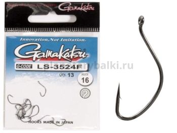 Крючки Gamakatsu LS-3524F NEW LABEL EYED HOOKS BLACK разм. 16 13шт.