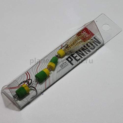Приманка джиговая Lucky John PENNON 25 зел./жел. в блистере