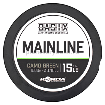 Леска KORDA Basix Main Line 1000м, 0,4мм, 6,8кг, 15lb Camo green