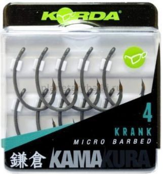 Крючки Korda Kamakura Krank с бородкой №4, 10шт.