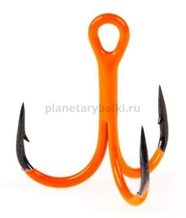 Крючки-тройники Lucky John Orange UV LJH201 №004, 6шт.