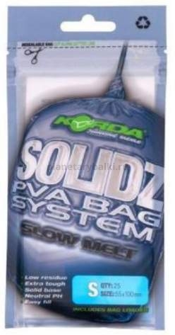 KORDA Пакет Solidz Slow Melt PVA Bags S 55х100мм