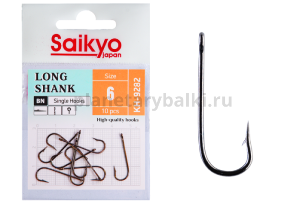 Крючки Saikyo LONG SHANK BN KH-9282 №6, 10шт.