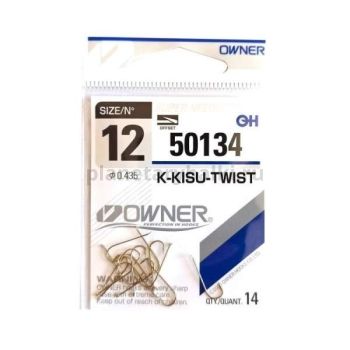 Крючок OWNER K-Kisu Twist gold №12, 14шт.