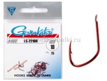 Крючки Gamakatsu LS-2210R HOOKS RED разм. 18 25шт.