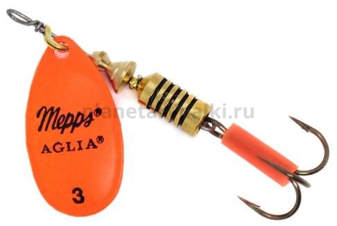 Блесна вращающаяся MEPPS Aglia Fluo №3, 6,5гр., orange