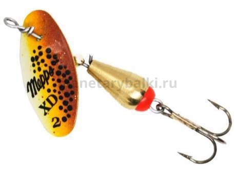 Блесна вращающаяся MEPPS XD Tri Fluo №2, 5гр., цвет OR/brown
