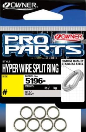 Кольца заводные OWNER Split Ring Hyper Wide steel №4, 23кг, 10шт.