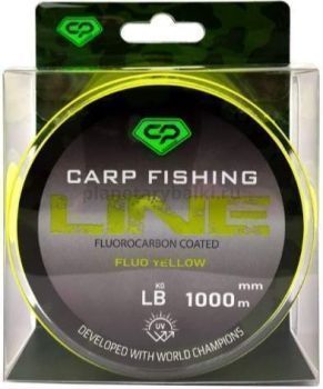 Леска CARP PRO Fluorocarbon Coated Fluo Yellow 1000м, 0,370мм, 9,1кг