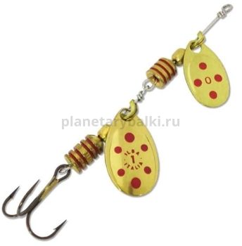 Блесна вращающаяся ILBA TONDO tandem d/s/z №2+3, 12гр., цвет gold-red