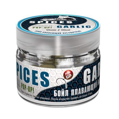 Бойлы насадочные плавающие двух цв. Sonik Baits 14мм SPICES-GARLIC Fluo Pop-ups 90мл