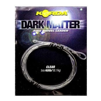 Монтаж готовый KORDA Dark Matter Leader №8 Ring Swivel Clear 40lb, 1м